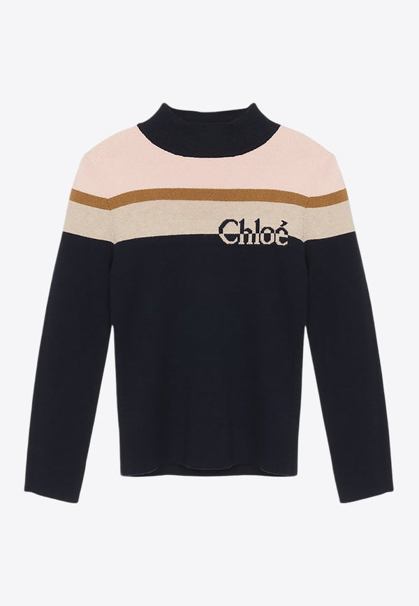 Chloé Kids Girls Wool Blend High-Neck Sweater CHC20396-BWO/P_CHLOE-859 CHC20396-BWO/P_CHLOE-859_621-8