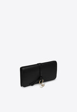 Chloé Alphabet Flap Wallet in Grained Leather Black CHC21WP942F57/P_CHLOE-001