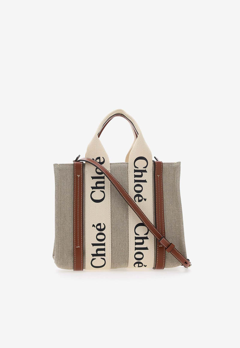 Chloé Small Woody Logo Tote Bag Brown CHC22AS397_I26_90U