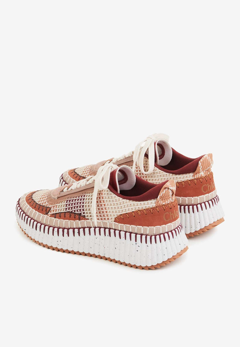 Chloé Nama Low-Top Sneakers Brown CHC22S579Y02Y4 Dark Tan