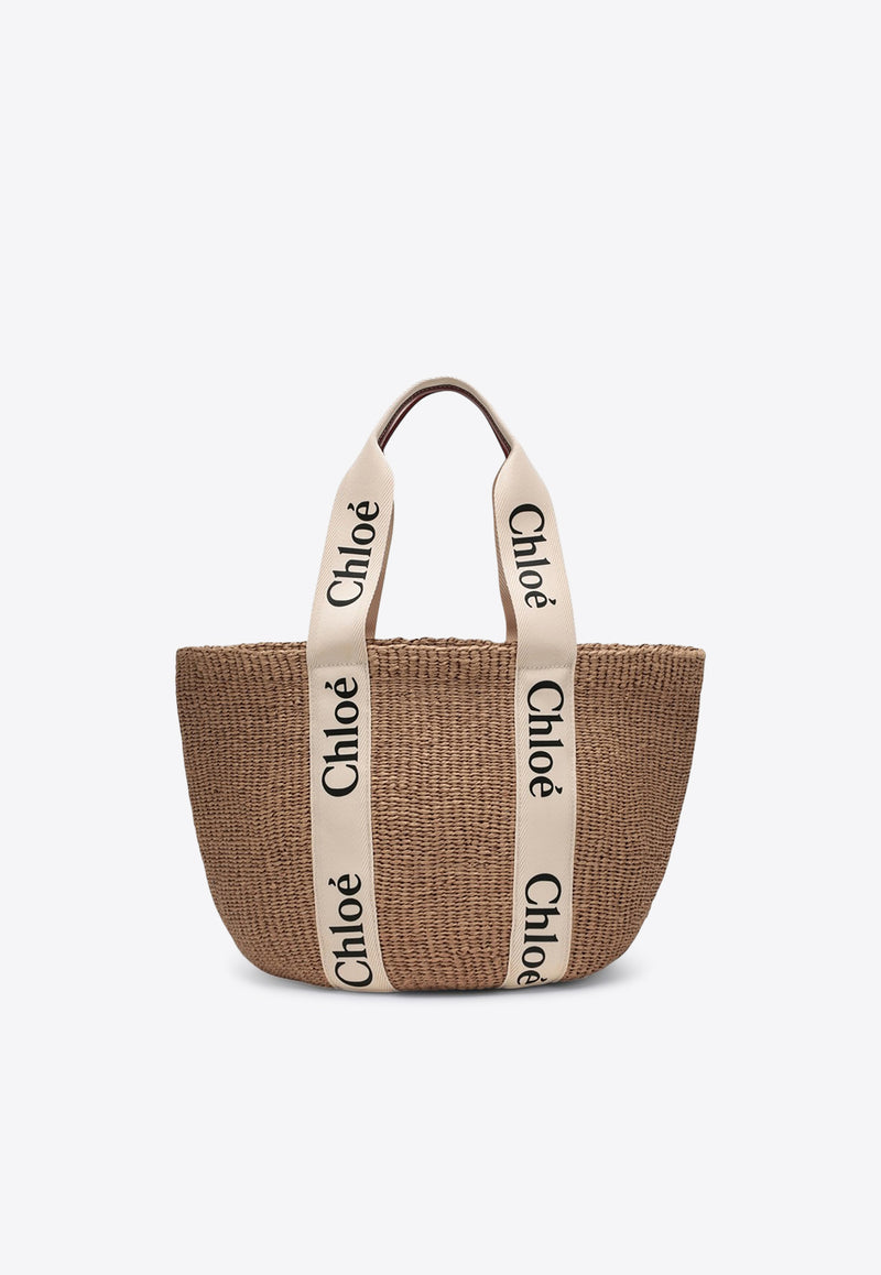 Chloé Large Woody Basket Bag Beige CHC22SS380G55/Q_CHLOE-101