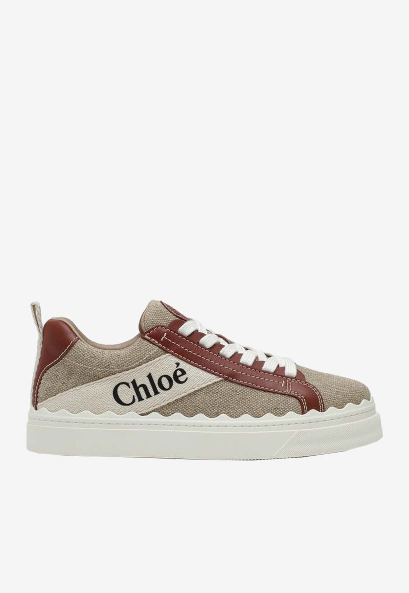 Chloé Lauren Logo Low-Top Sneakers Beige CHC22U108Z4/P_CHLOE-90U