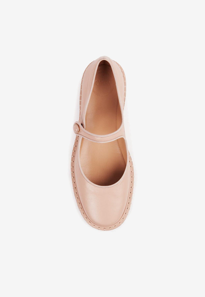 Chloé Rubie Ballet Flats in Leather CHC23A880DM6K0 POWDER