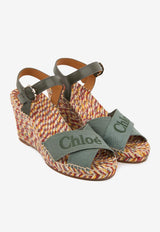 Chloé Piia 80 Wedge Sandals CHC23A898FU3E8 WIDE FOREST