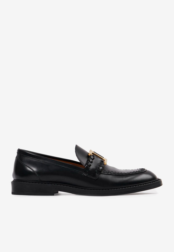 Chloé Marcie Leather Loafers CHC23A911EY001 BLACK