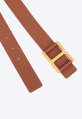 Chloé Marcie Buckle Leather Belt CHC23AC035MAR27S SEPIA BROWN