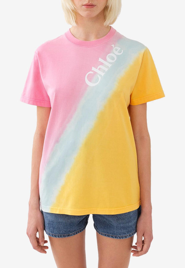 Chloé Logo Print T-shirt CHC23AJH011816ZA MULTICOLOR PINK 1