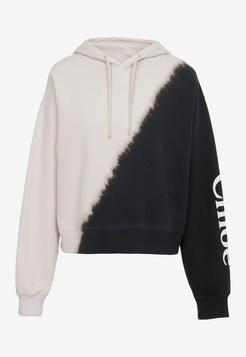 Chloé Logo Dip-Dyed Hoodie CHC23AJH20191905 BLACK - WHITE 1