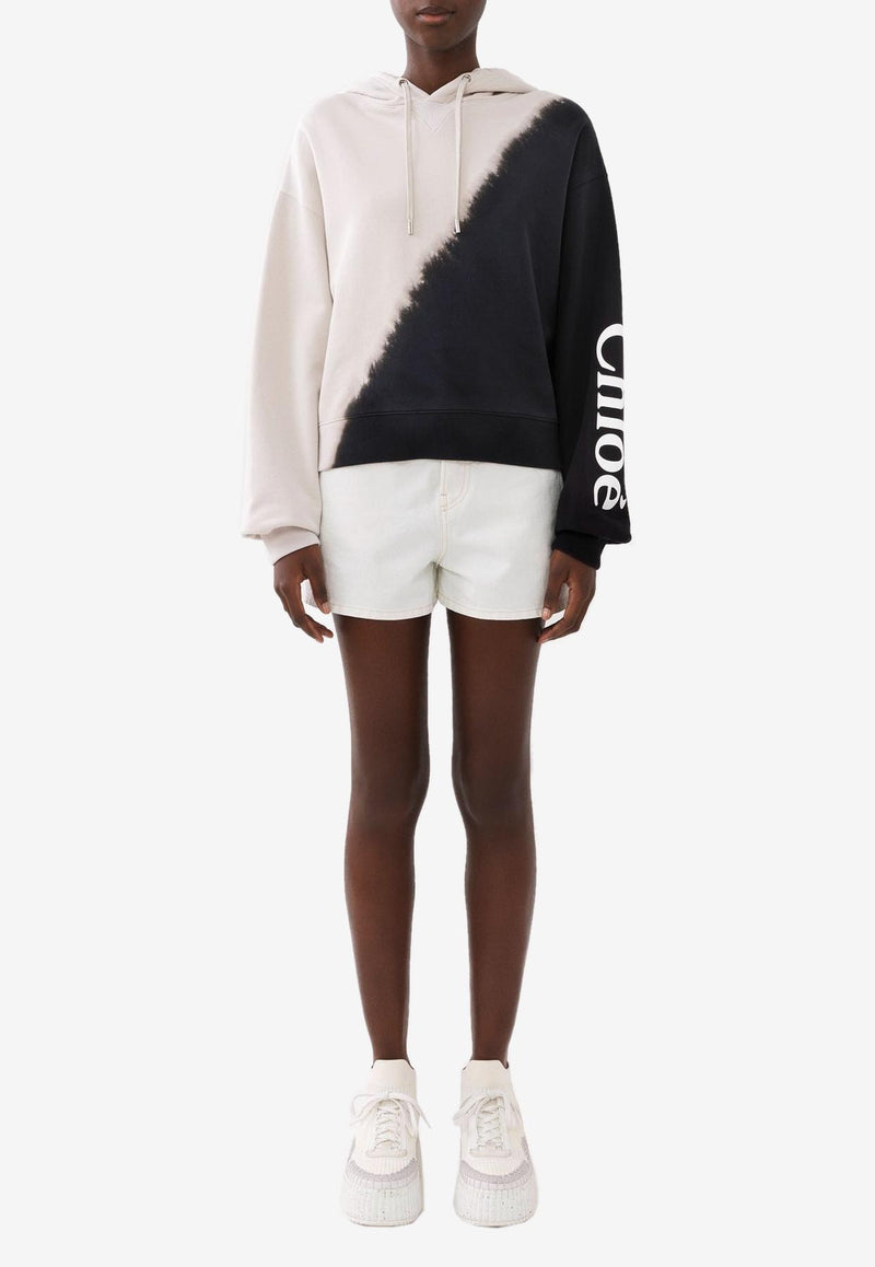 Chloé Logo Dip-Dyed Hoodie CHC23AJH20191905 BLACK - WHITE 1