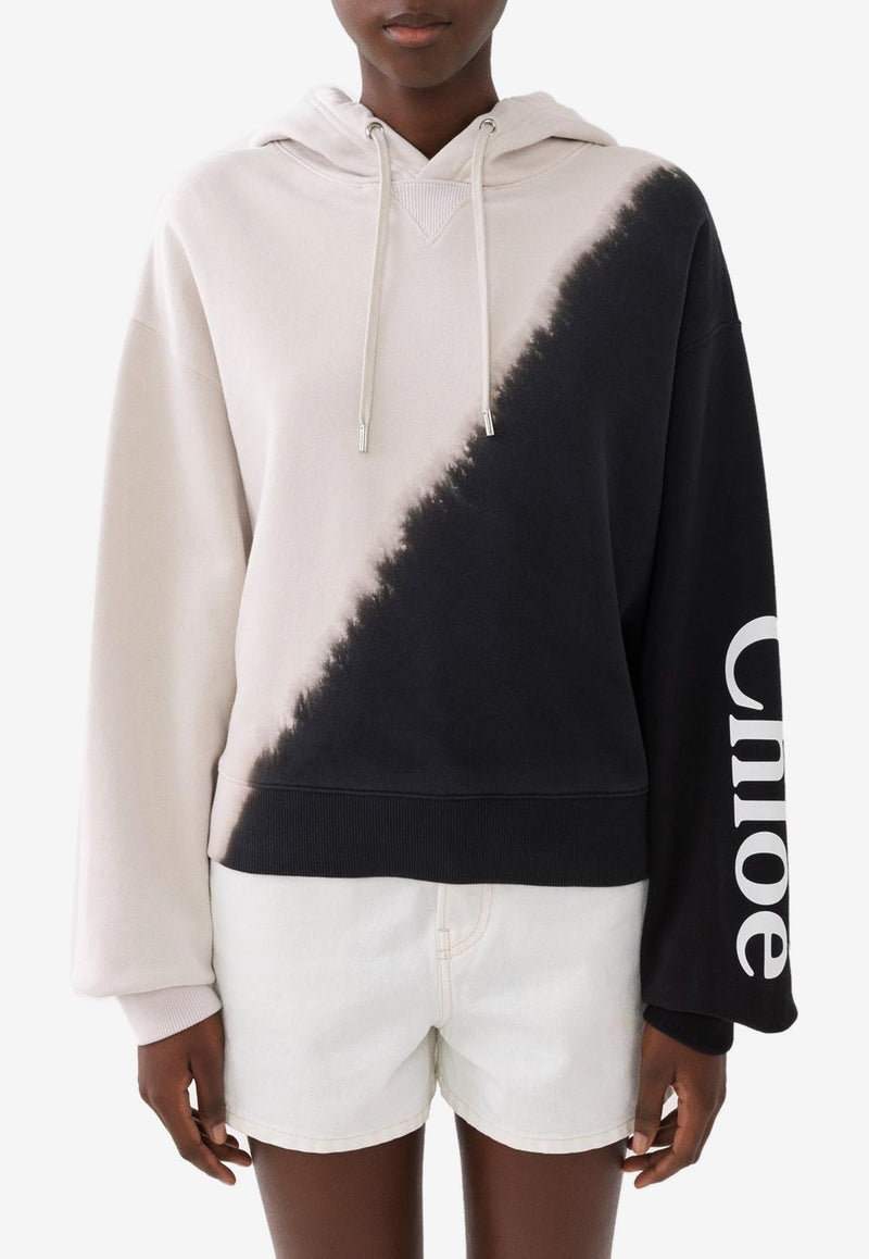 Chloé Logo Dip-Dyed Hoodie CHC23AJH20191905 BLACK - WHITE 1