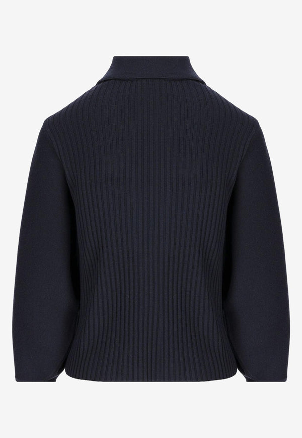 Chloé Ribbed Wool Sweater CHC23AMP1866448A ICONIC NAVY