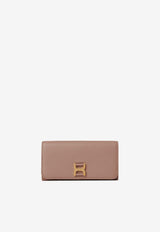 Chloé Long Marcie Wallet in Calf Leather CHC23AP098I31527 WOODROSE