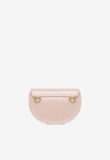 Chloé Mini Marcie Flap Leather Shoulder Bag Powder CHC23AP847K8226Z Powder Beige