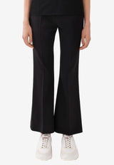 Chloé Cropped Boot-Cut Pants in Wool CHC23APA01062001 BLACK Black