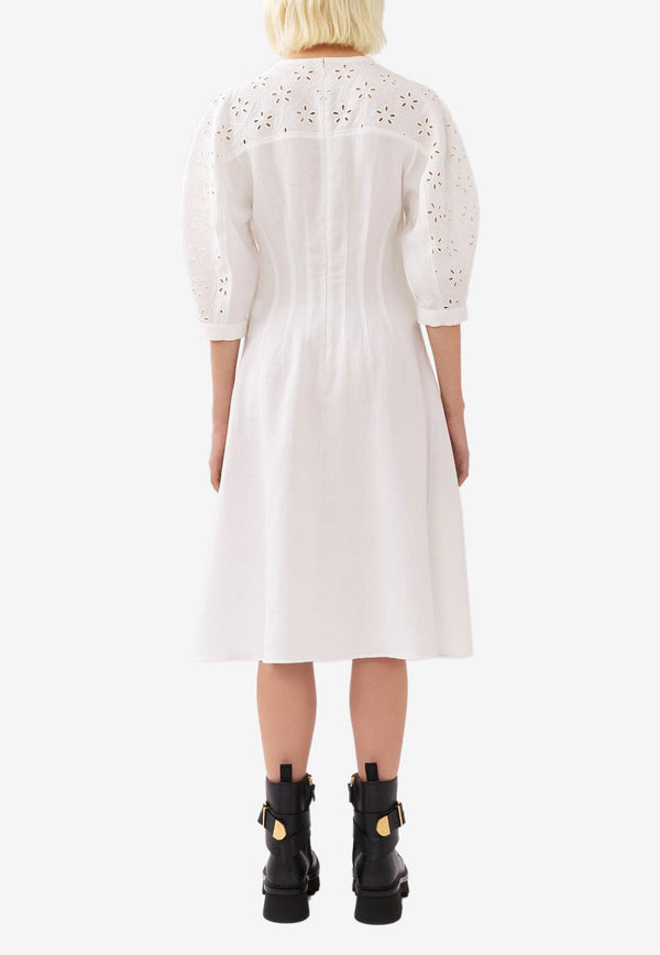 Chloé Embroidered Midi Dress CHC23ARO47133107 ICONIC MILK