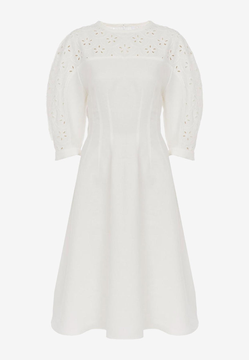 Chloé Embroidered Midi Dress CHC23ARO47133107 ICONIC MILK