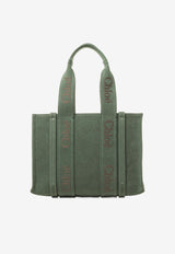 Chloé Medium Woody Tote Bag CHC23AS383L123E8 WIDE FOREST Green