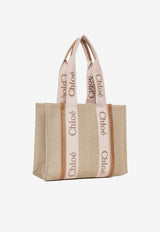 Chloé Medium Woody Tote Bag CHC23AS383L1726Y BLUSHY BEIGE Beige