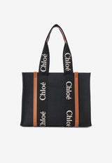 Chloé Medium Woody Tote Bag CHC23AS383L17915 BLACK - BEIGE 1