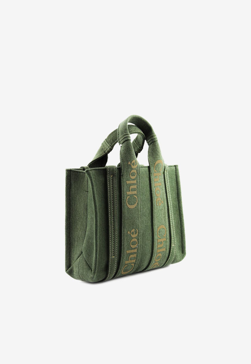 Chloé Small Woody Tote Bag CHC23AS397L123E8 WIDE FOREST Green