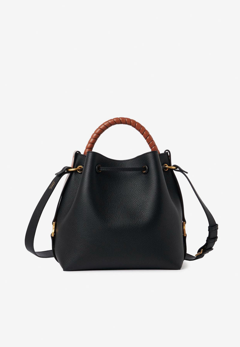 Chloé Marcie Bucket Bag in Leather CHC23AS606I31001 BLACK Black