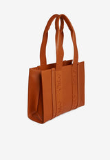 Chloé Medium Woody Tote Bag in Calf Leather CHC23US383I60247 CARAMEL Brown