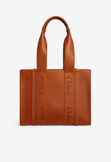 Chloé Medium Woody Tote Bag in Calf Leather CHC23US383I60247 CARAMEL Brown