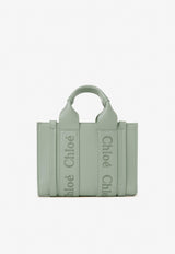 Chloé Small Woody Tote Bag in Calf Leather CHC23US397I6038U BAY GREEN Green