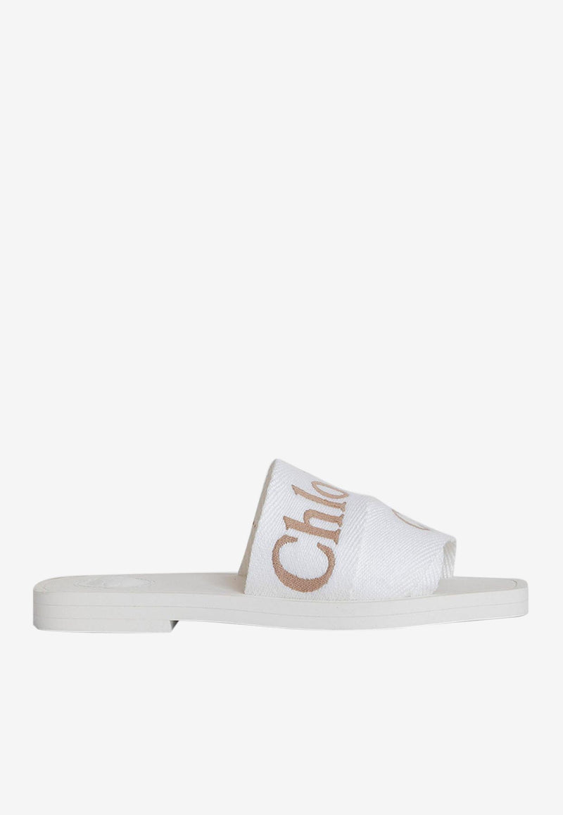 Chloé Logo Woody Slides CHC23W188GH101 WHITE