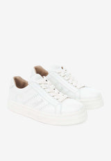 Chloé Lauren Leather Low-Top Sneakers White CHC23W953GQWHITE