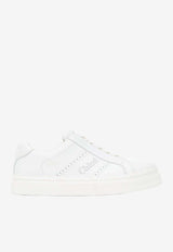 Chloé Lauren Leather Low-Top Sneakers White CHC23W953GQWHITE