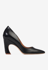 Chloé Oli 80 Leather Pumps CHC23W959GD001 BLACK