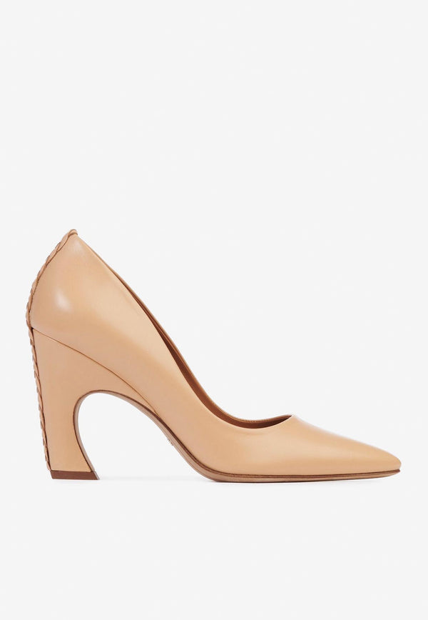 Chloé Oli 80 Leather Pumps CHC23W959GD268 BISCOTTI BEIGE