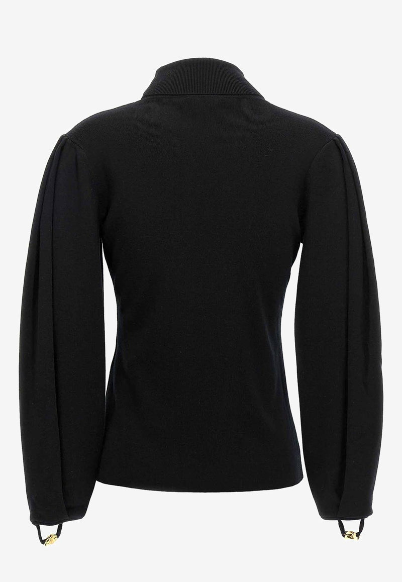 Chloé High-Neck Wool Sweater CHC23WMP24660001 BLACK