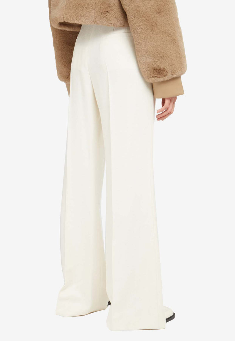 Chloé Tailored Wool Flared Pants White CHC23WPA11065103 Coconut Milk