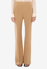 Chloé Wide-Leg Wool Cashmere Pants Brown CHC23WPA4606926A Worn Brown