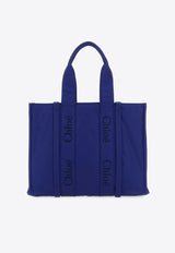 Chloé Large Woody Tote Bag CHC23WS382L4148H INTENSE INDIGO