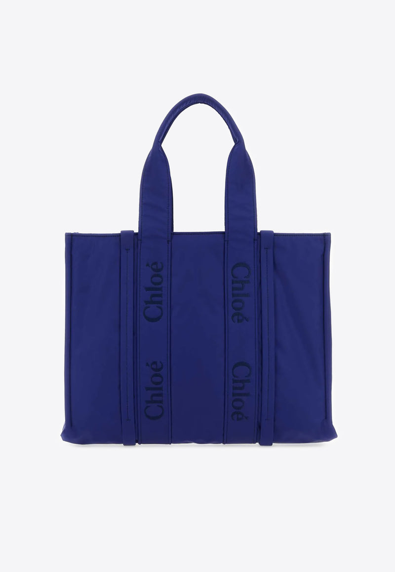 Chloé Large Woody Tote Bag CHC23WS382L4148H INTENSE INDIGO