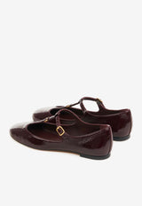 Chloé Marcie Mary-Jane Ballet Flats in Patent Leather Plum CHC24A02NNG620 Plum Purple