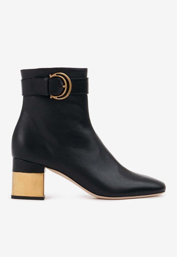 Chloé Alizè 65 Leather Ankle Boots Black CHC24A03HMC001 Black