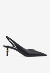 Chloé Marcie 50 Leather Slingback Pumps Black CHC24A04JMY001 Black