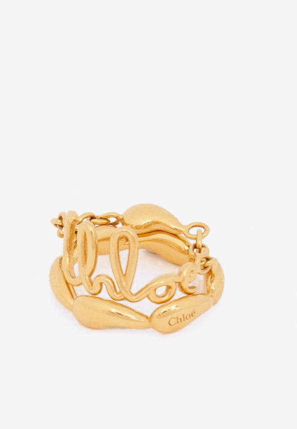 Chloé Iconic Logo Ring CHC24AFR67CB79DC Vintage Gold