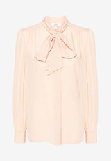 Chloé Long-Sleeved Silk Blouse CHC24AHT020046H6 Delicate Pink