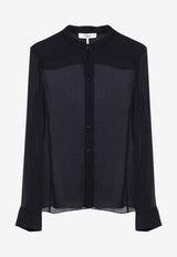 Chloé Semi Sheer Long-Sleeved Blouse Blue CHC24AHT11006/P_CHLOE-48Q