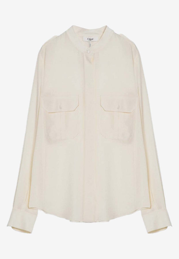 Chloé Silk Buttoned Blouse White CHC24AHT68004/P_CHLOE-103