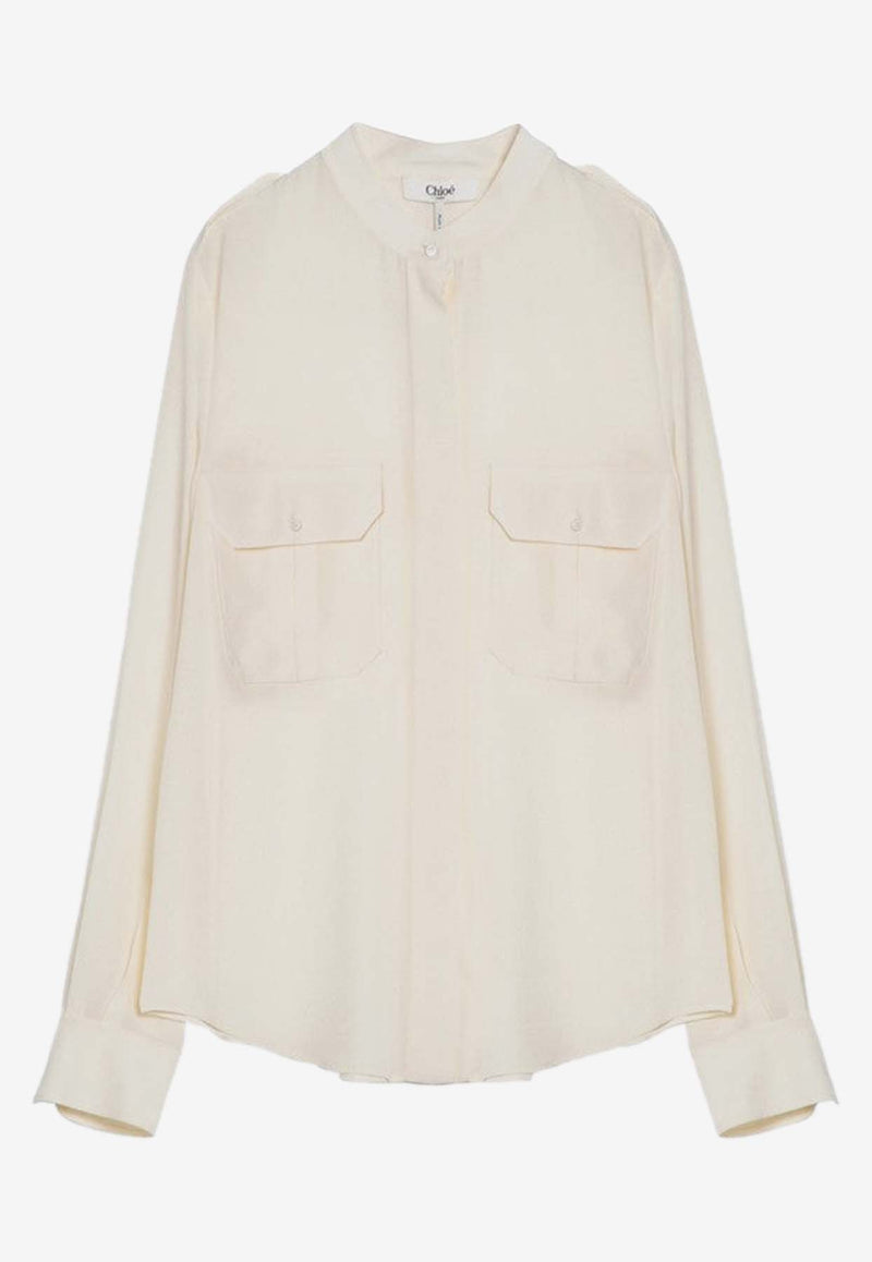 Chloé Silk Buttoned Blouse White CHC24AHT68004/P_CHLOE-103