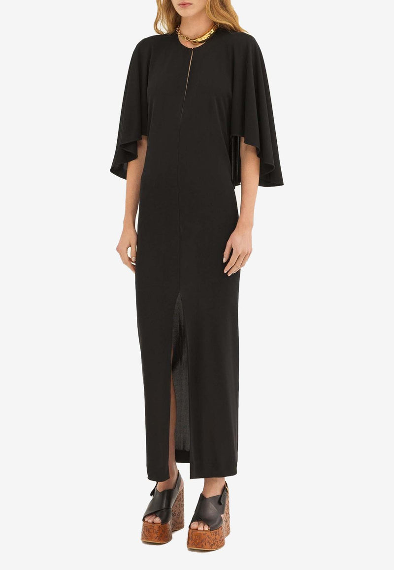 Chloé Cape Maxi Dress CHC24ARO09081001 Black