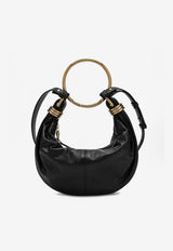 Chloé Small Bracelet Leather Hobo Bag Black CHC24AS611N72/P_CHLOE-001