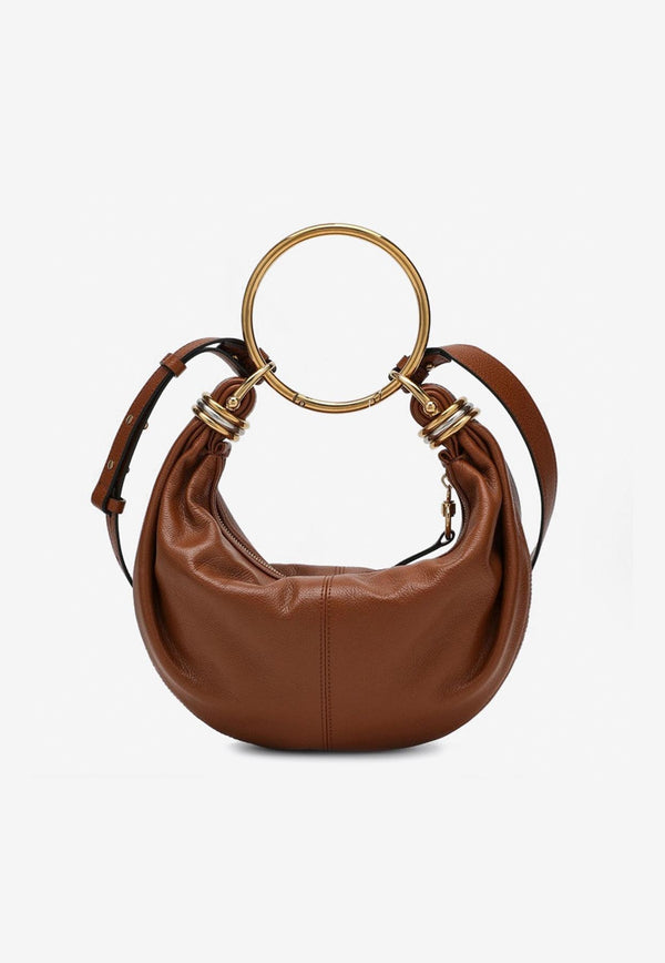 Chloé Small Bracelet Leather Hobo Bag Brown CHC24AS611N72/P_CHLOE-26M