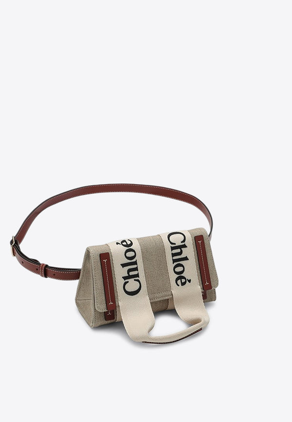 Chloé Woody Logo Canvas Belt Bag Beige CHC24AS681L17/P_CHLOE-90U